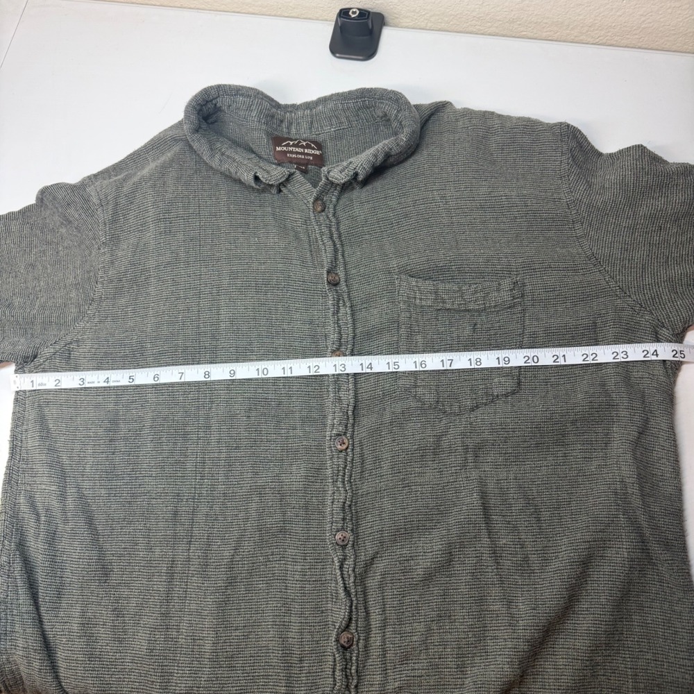 Mountain Ridge Mens 2XLT Tall Long Sleeve Button Up Shirt Green Flannel Outdoor - Picture 6 of 7